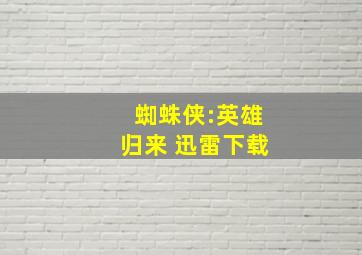 蜘蛛侠:英雄归来 迅雷下载